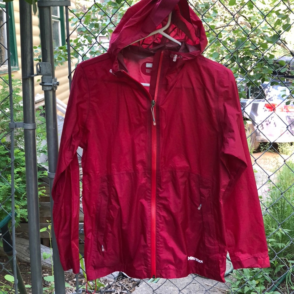 Raspberry Marmot Crystalline rain jacket